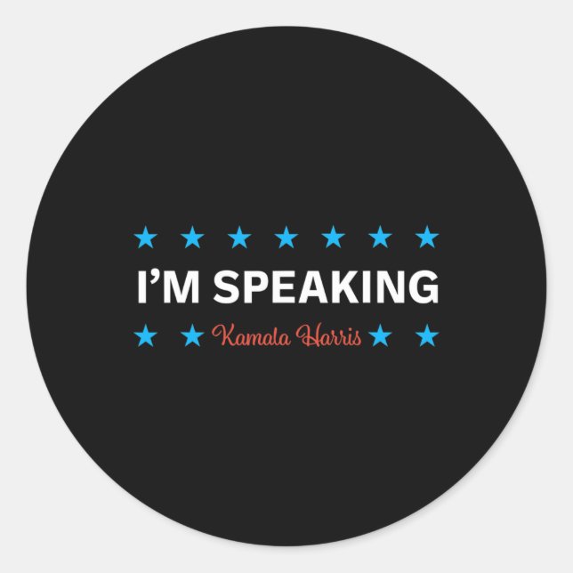 Speaking Kamala Harris  Classic Round Sticker (Front)
