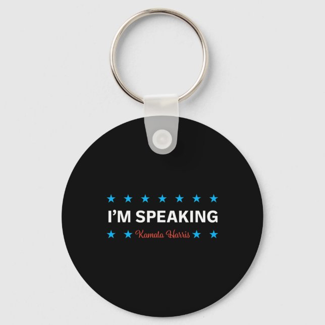 Speaking Kamala Harris  Key Ring (Front)