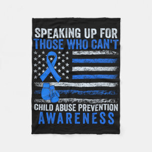 Speaking Up For Who Can't Child Abuse Awareness Bo Fleece Blanket