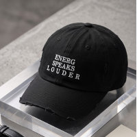 Speaks Louder Typography Embroidered Black Dad Hat