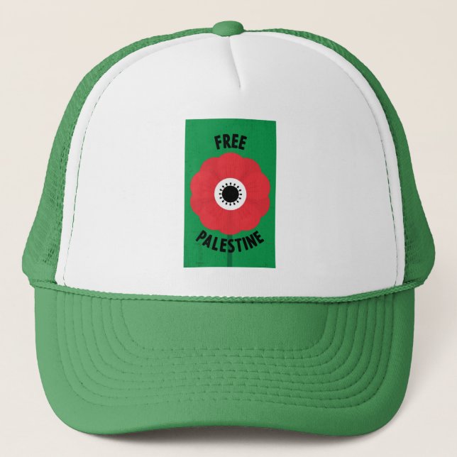Speaks Palestine without words Trucker Hat (Front)