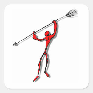 Spear Chucker - red Square Sticker