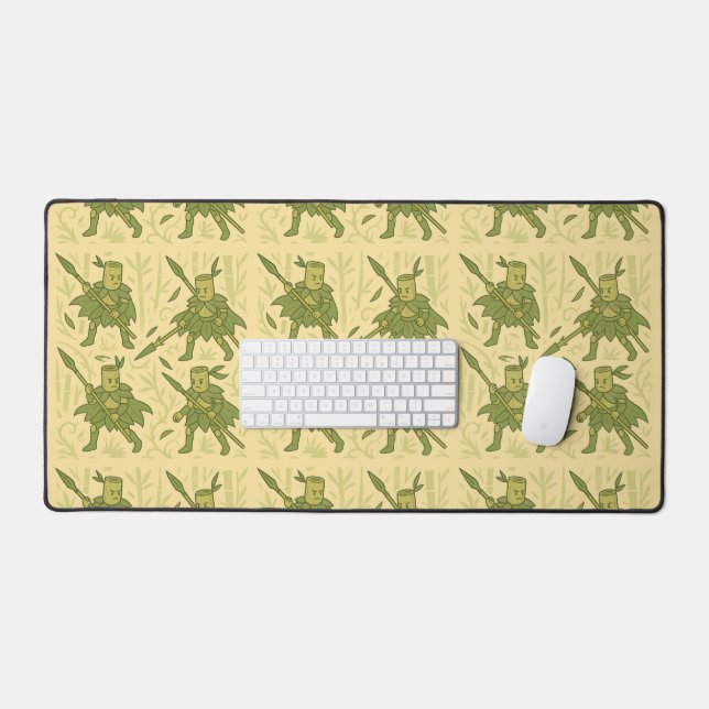 Spear Wielding Bamboo Art Desk Mat (Keyboard & Mouse)