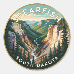 Spearfish South Dakota Canyon Travel Classic Round Sticker