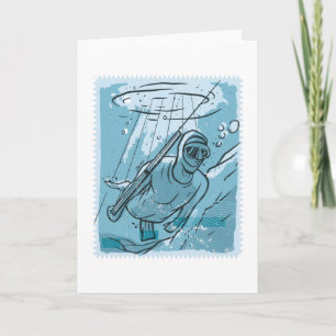 Spearfishing Diver Spear Fishing Diving Gift Card