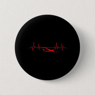 Spearfishing Heartbeat Diving Spearfisherman Hunti 6 Cm Round Badge