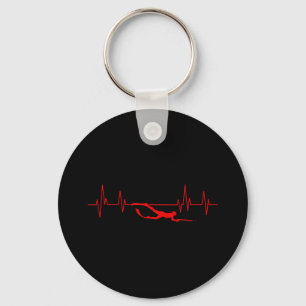 Spearfishing Heartbeat Diving Spearfisherman Hunti Key Ring