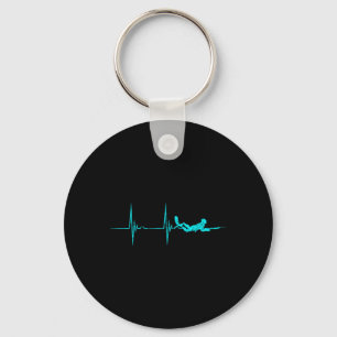 Spearfishing Heartbeat Ekg Pulse Dive Spearfisher Key Ring