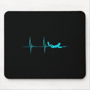 Spearfishing Heartbeat Ekg Pulse Dive Spearfisher  Mouse Pad