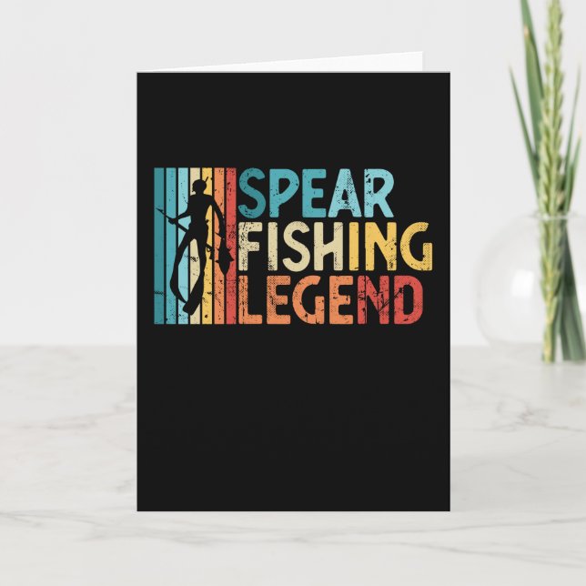Spearfishing Legend Retro Spear Fishing Gift Card (Front)