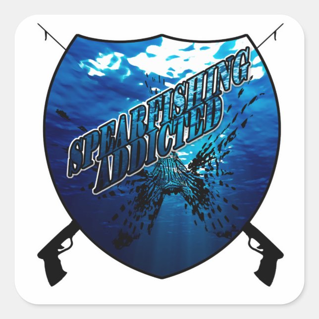 Spearfishing Logo | Fishing | Water Square Sticker (Front)