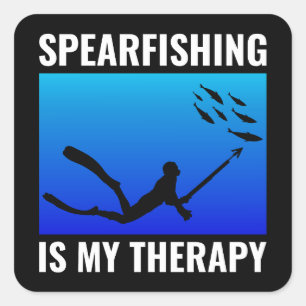Spearfishing Spearfisher Deep Sea Fishing Square Sticker