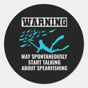 Spearfishing Underwater Hunting Fishing Classic Round Sticker