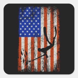 Spearfishing Underwater Hunting Fishing Square Sticker