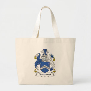 Spearman Family Crest Large Tote Bag