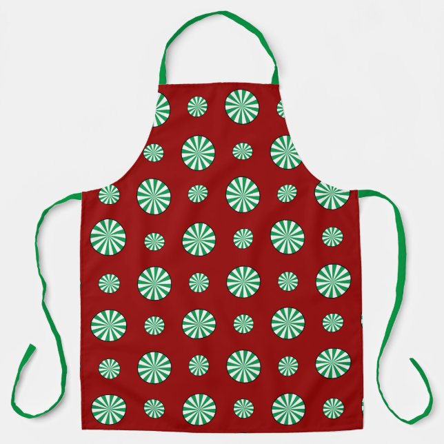 Spearmint Polka Dots All-Over Print Apron (Front)