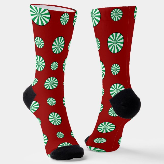 Spearmint Polka Dots Socks (Angled)