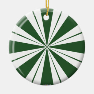 Spearmint Stripe Candy Ceramic Ornament