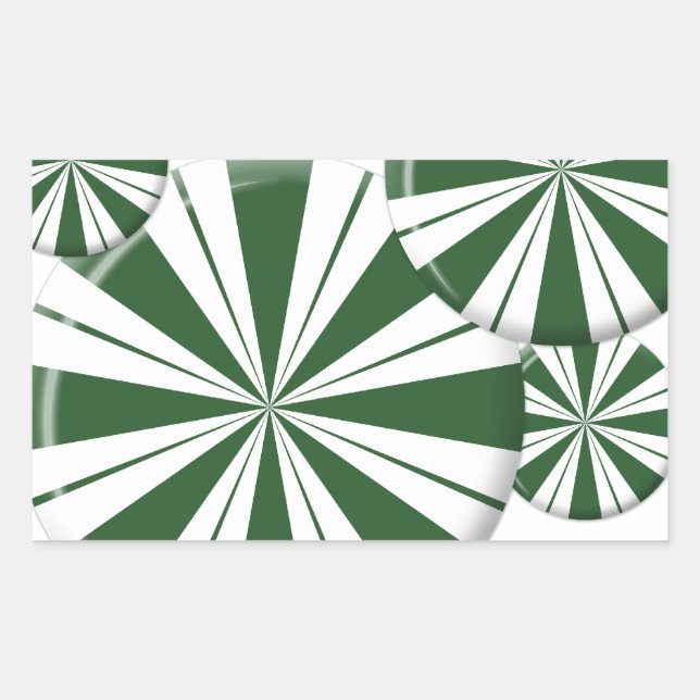 Spearmint Stripe Candy Rectangular Sticker (Front)