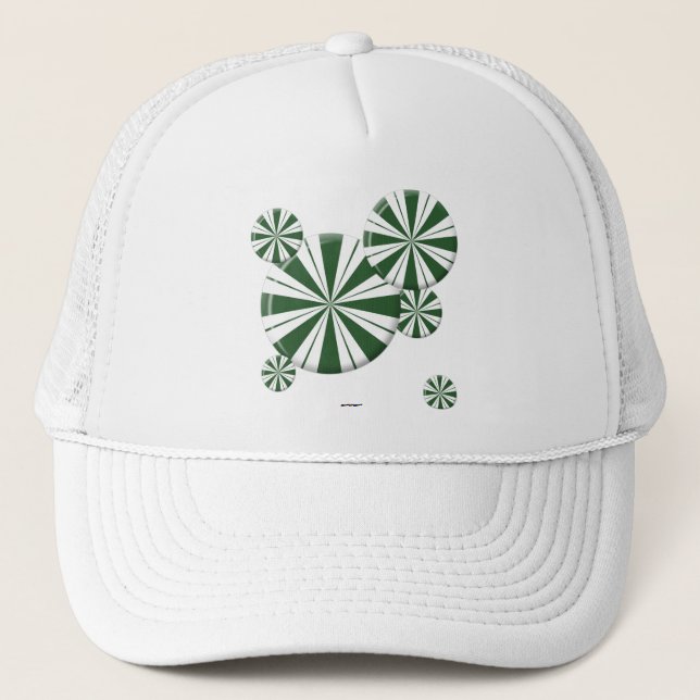 Spearmint Stripe Candy Trucker Hat (Front)
