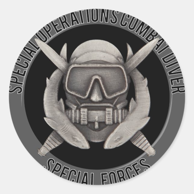 Spec Ops Diver Classic Round Sticker (Front)