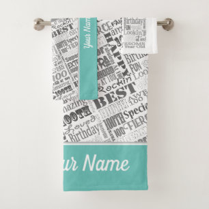 Special 100th Birthday Party Personalised Gifts Bath Towel Set