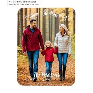 Special 1 Family Photo Happy Thanksgiving Magnet