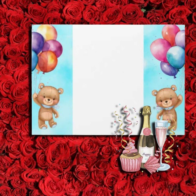  Special 1st Birthday Party Envelope (Teddy baby shower we can bearly wait, birthday boy)