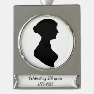 Special 250 Years Commemoration Jane Austen Silver Plated Banner Ornament