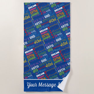 Special 40th Birthday Party Personalised Gifts Beach Towel