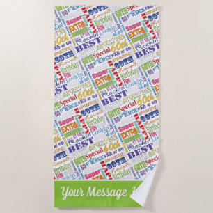 Special 60th Birthday Party Personalised Gifts Beach Towel