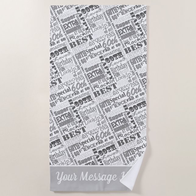 Special 60th Birthday Party Personalised Gifts Beach Towel (Front)