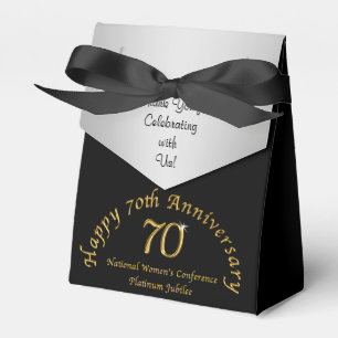 Special 70th Anniversary Favour Box, Black, Gold Box