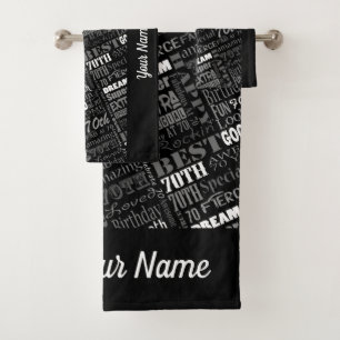 Special 70th Birthday Party Personalised Gifts Bath Towel Set