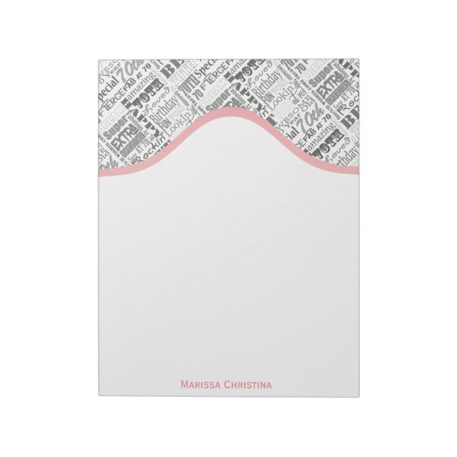 Special 70th Birthday Party Personalised Gifts Notepad (Rotated)