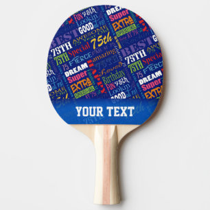 Special 75th Birthday Party Personalised Monogram Ping Pong Paddle