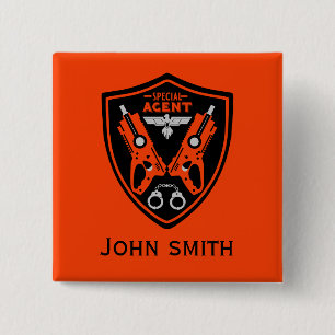Special Agent Kid 15 Cm Square Badge