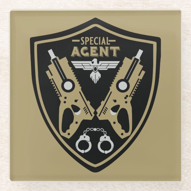 Special Agent Kid Glass Coaster (Front)