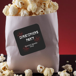 Special Agent / Spy Theme Top Secret Party  Square Sticker