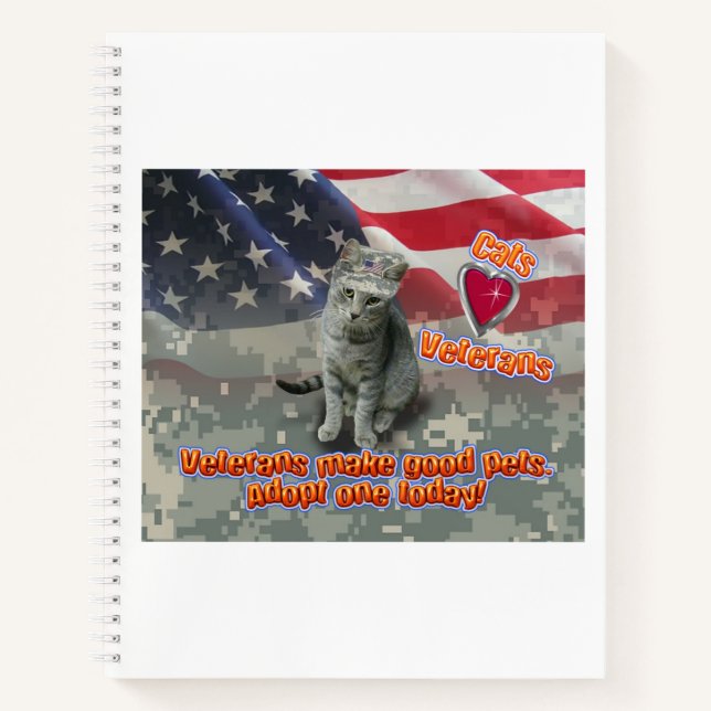 Special Artwork - Cats Love Veterans Notebook (Front)