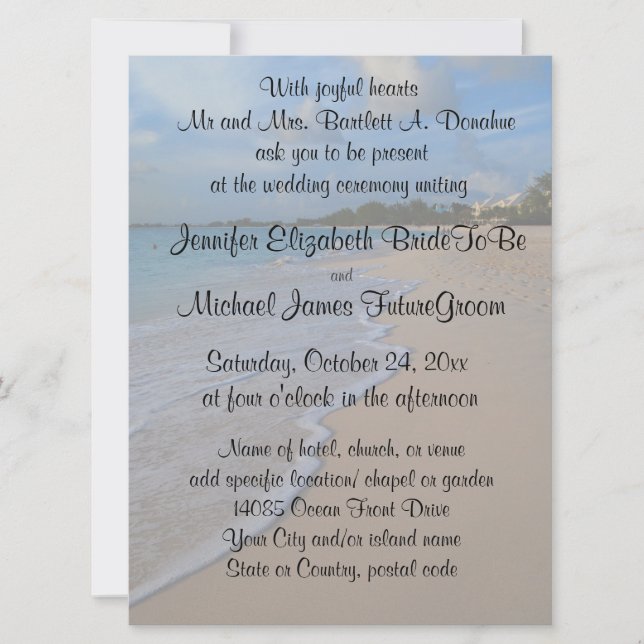 Special Beach Wedding with RSVP Reply Card (Front)