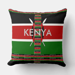 Special Beautiful Kenyan National Flag Colours Cushion