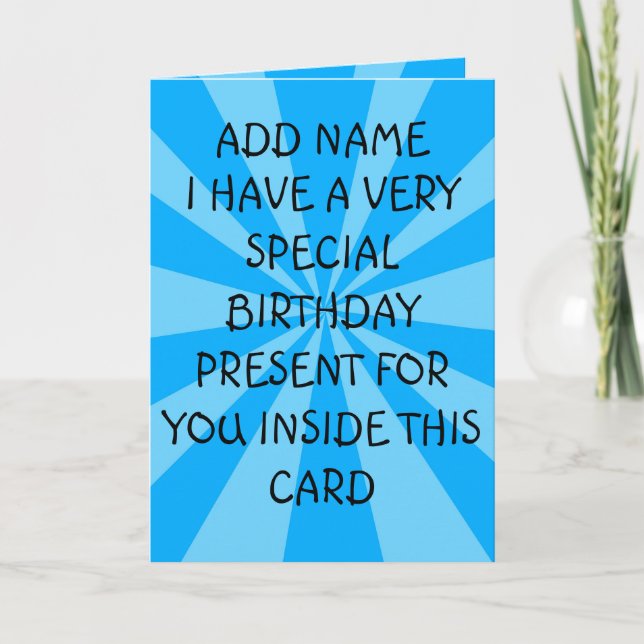 Special Birthday Present  Card (Front)