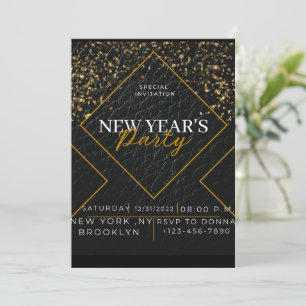 Special black and gold new years holiday card