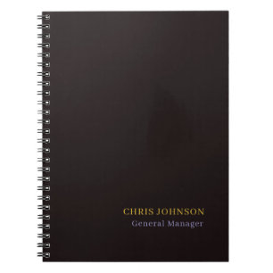 Special Black & Gold Colour Plain Own Name Positio Notebook