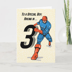 Special Boy 3rd Birthday Superhero Card