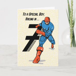 Special Boy 7th Birthday Superhero Card