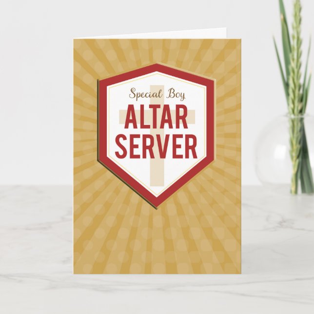Special Boy Altar Server Congratulations Starburst Card (Front)