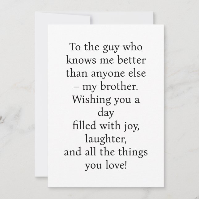 SPECIAL CARD FOR SPECIAL BROTHER'S BIRTHDAY (Front)