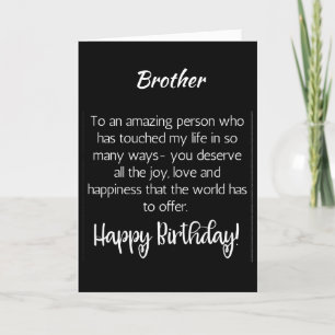 SPECIAL CARD FOR SPECIAL BROTHER'S BIRTHDAY
